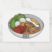 Noodle-Cartoon-Abbildung Lebensmitteletikett (Einzelnes Label)