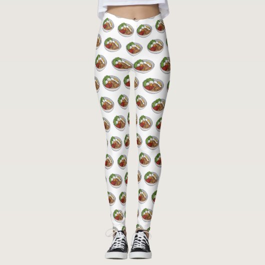 Noodle-Cartoon-Abbildung Leggings (Vorderseite)