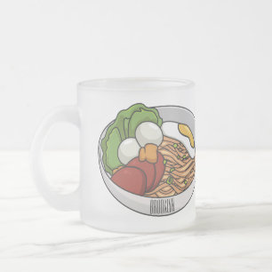 Noodle-Cartoon-Abbildung Mattglastasse