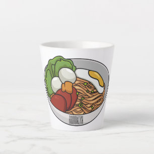Noodle-Cartoon-Abbildung Milchtasse