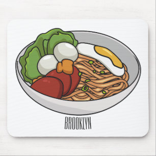 Noodle-Cartoon-Abbildung Mousepad