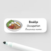 Noodle-Cartoon-Abbildung Namensschild (Beispiel)