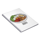 Noodle-Cartoon-Abbildung Notizblock (Rechte Seite)