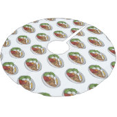 Noodle-Cartoon-Abbildung Polyester Weihnachtsbaumdecke (Schrägansicht)