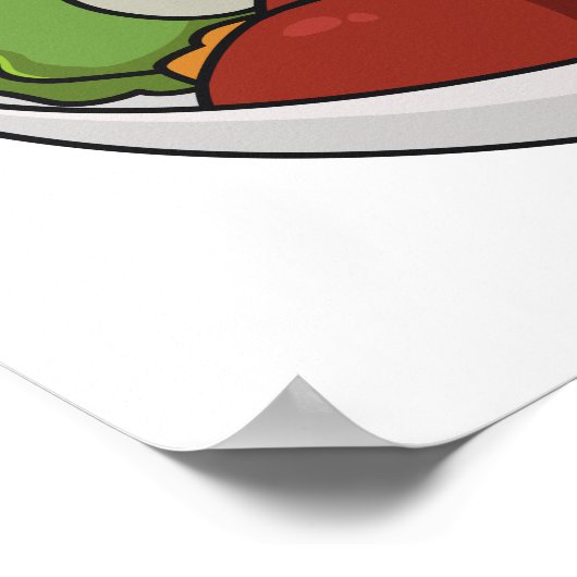 Noodle-Cartoon-Abbildung Poster (Ecke)