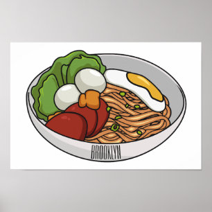 Noodle-Cartoon-Abbildung Poster