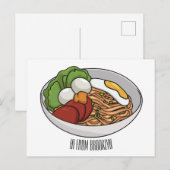 Noodle-Cartoon-Abbildung Postkarte (Vorne/Hinten)