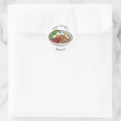 Noodle-Cartoon-Abbildung Runder Aufkleber (Tasche)