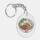 Noodle-Cartoon-Abbildung Schlüsselanhänger (Vorderseite links)