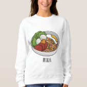 Noodle-Cartoon-Abbildung Sweatshirt (Vorderseite)