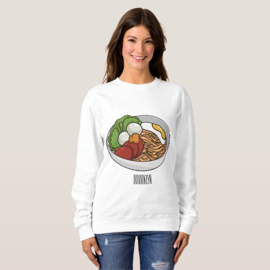 Noodle-Cartoon-Abbildung Sweatshirt (Vorne ganz)
