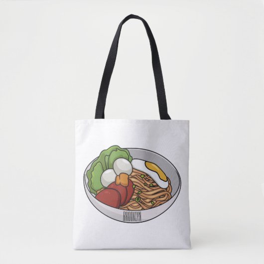 Noodle-Cartoon-Abbildung Tasche (Vorderseite)