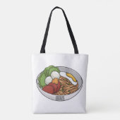 Noodle-Cartoon-Abbildung Tasche (Rückseite)