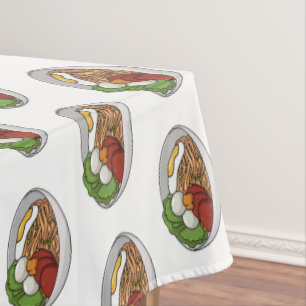 Noodle-Cartoon-Abbildung Tischdecke