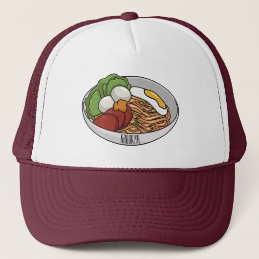 Noodle-Cartoon-Abbildung Truckerkappe (Vorderseite)