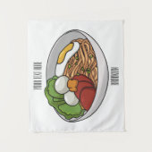 Noodle-Cartoon-Abbildung Wandteppich (Vorderseite)