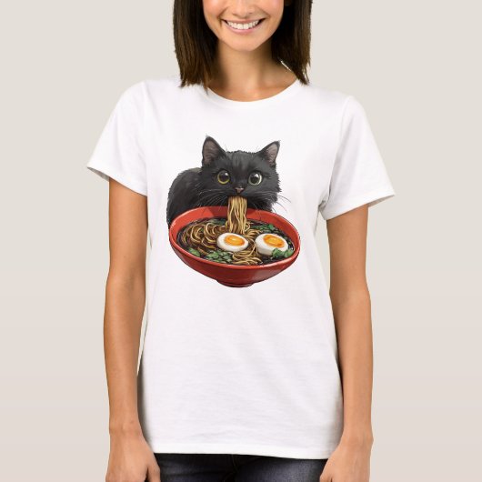 Noodle Cat, Ramen Cat T-Shirt (Vorderseite)