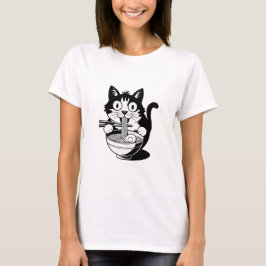 Noodle Cat Shirt, Ramen Cat T - Shirt, Feinschmeck T-Shirt