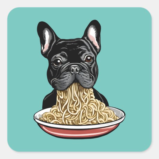 Noodle Eater Quadratischer Aufkleber (Vorderseite)