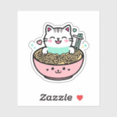 Noodle Kitty - Kawaii Ramen Cat Aufkleber (Blatt)