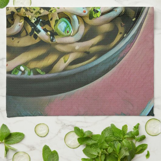 Noodle Liebesdesign Geschirrtuch (Gefaltet)