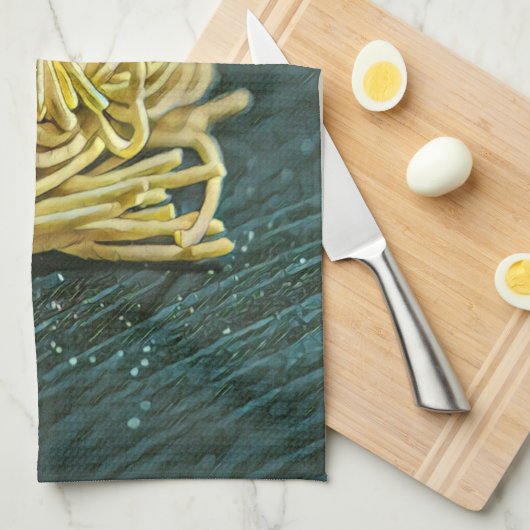 Noodle Liebesdesign Geschirrtuch (Viertel Falte)