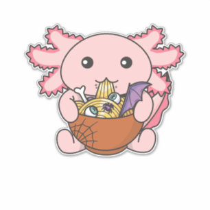 Noodles Japanese Noodles Halloween Axolotl Ramen Aufkleber
