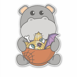 Noodles Japanisch Noodles Halloween Hippo Ramen Aufkleber