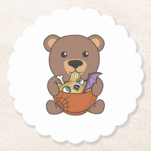 Noodles japanisches Noodles Halloween Bear Eats Ra Untersetzer