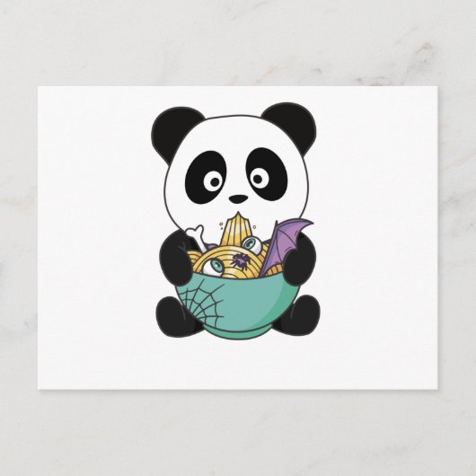 Noodles Japanisches Noodles Halloween Panda Ramen Postkarte (Vorderseite)