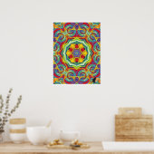 Noodles Kinetic Collage Kaleidoscope Poster (Küche)