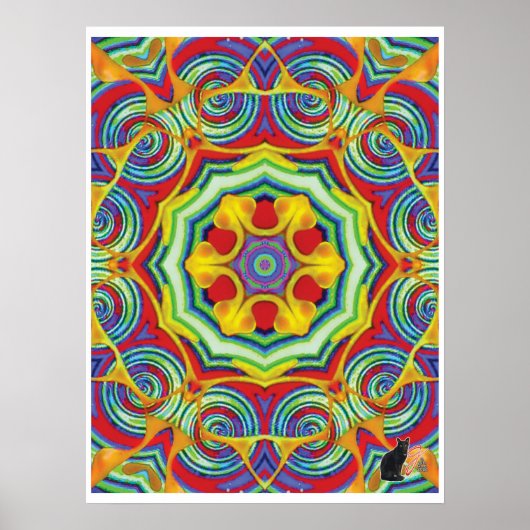 Noodles Kinetic Collage Kaleidoscope Poster (Vorne)