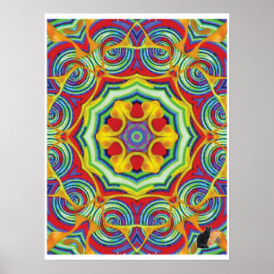 Noodles Kinetic Collage Kaleidoskop Poster