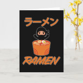 Noodles Ninja Anime Manga Funny Japan Otaku Cat Karte (Gelbe Blume)