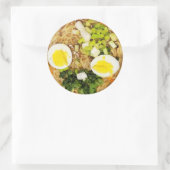 Noodles, Ramen Funny Soup Foto Runder Aufkleber (Tasche)