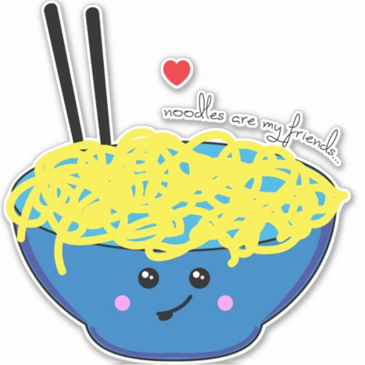 Noodles sind mein Freund Ramen Funny Food Zitat Aufkleber (Vorderseite)