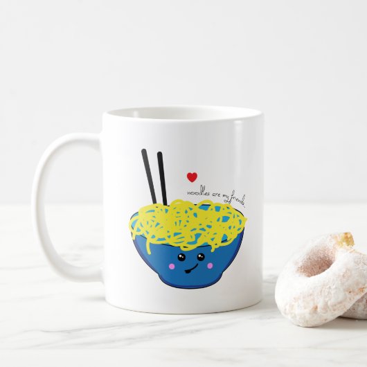 Noodles sind meine Freunde Ramen Lover Niedlich Ka Kaffeetasse (Mit Donut)