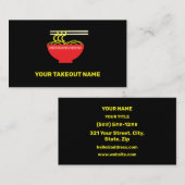 Noodles Takeout Feinschmecker Minimalistisch Visitenkarte (Vorne/Hinten)