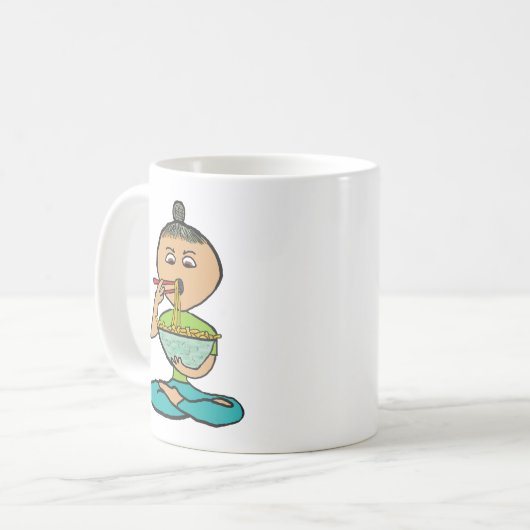 Noodles und Chopsticks Kaffeetasse (Vorderseite Links)