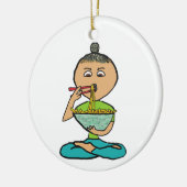 Noodles und Chopsticks Keramik Ornament (Links)
