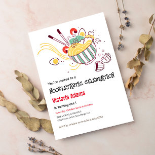 Noodlettische Feier Geburtstagsfeier Einladung