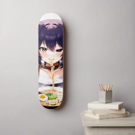 Noodlicious Whiskers: Anime Cat Girl Skateboard