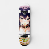 Noodlicious Whiskers: Anime Cat Girl Skateboard (Vorderseite)