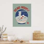 Noods japanische Nudelsuppe Ramen senden Poster (Küche)