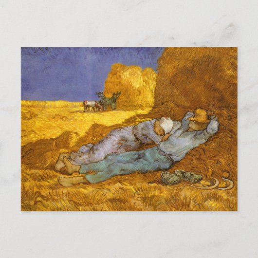 Noon, Erholung aus der Arbeit Van Gogh Fine Art Postkarte (Vorderseite)