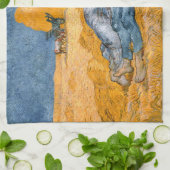 Noon, Erholung aus der Arbeit von Vincent Van Gogh Geschirrtuch (Gefaltet)