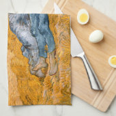 Noon, Erholung aus der Arbeit von Vincent Van Gogh Geschirrtuch (Viertel Falte)