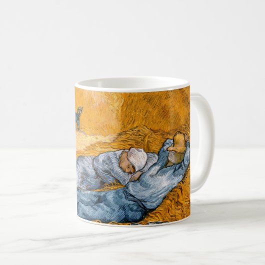 Noon, Erholung aus der Arbeit von Vincent Van Gogh Kaffeetasse (VorderseiteRechts)