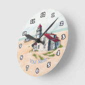 Noon Lighthouse Runde Wanduhr (Winkel)