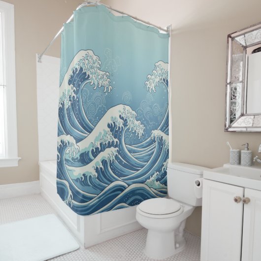 Noon Waves Shower Curtain Duschvorhang (Beispiel)